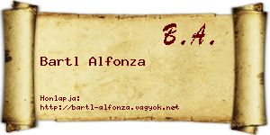 Bartl Alfonza névjegykártya